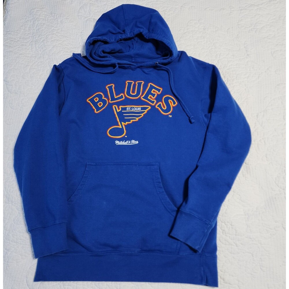 St Louis Blues Mitchell & Ness NHL Hockey Blue Pullover Hoodie Size M